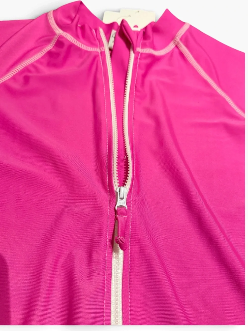 Flap Happy Hot Pink Full-Zip Kids Rash Guard